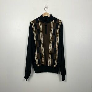 Bagazio 3/4 Zip Long Sleeve Mens XXL Pullover Sweater Multi-Design Stretch Top